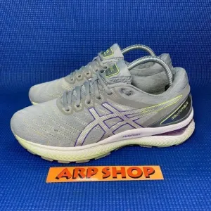 ASICS GEL-NIMBUS 22 Women`s Size 10 - Grey/Green Running Shoes Sneakers 1012A587
