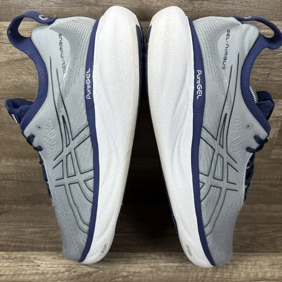 Asics Gel-Nimbus 25 Gray Blue Mens US Size 13 EUR 48 1011B547 Running Shoes