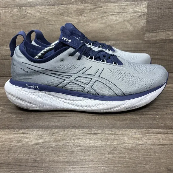 Asics Gel-Nimbus 25 Gray Blue Mens US Size 13 EUR 48 1011B547 Running Shoes