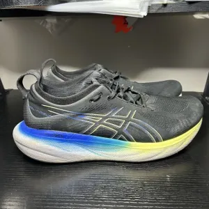 Asics Gel-Nimbus 25 Mens Size 12 Black Blue Running Shoes 1011B547