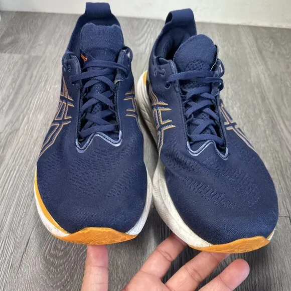 Asics Gel Nimbus 25 Navy Blue Running Shoes 1011B547 Mens Size 11