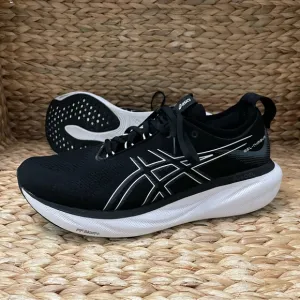 Asics Gel Nimbus 25 Running Shoes Black White Mens 12