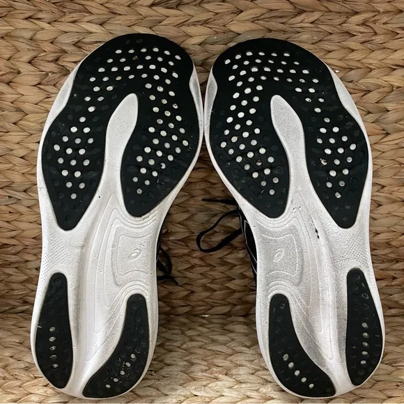 Asics Gel Nimbus 25 Running Shoes Black White Mens 12
