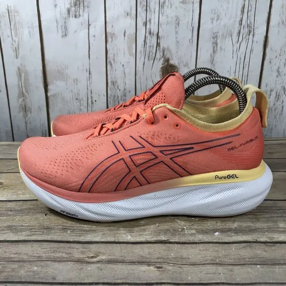 ASICS Gel-Nimbus 25 Shoes Womens Size 9 Athletic Running Jogging Training Pink