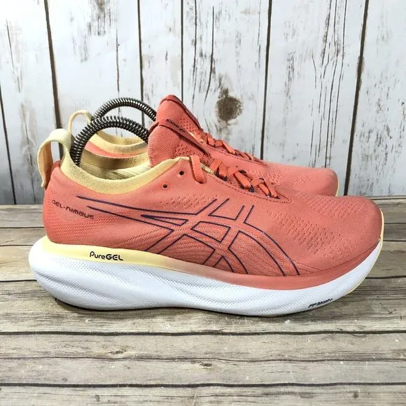 ASICS Gel-Nimbus 25 Shoes Womens Size 9 Athletic Running Jogging Training Pink