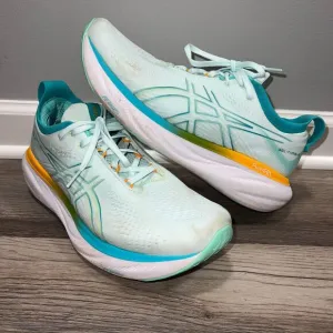 Asics Gel Nimbus 25 Women’s Running Shoes 10.5 Blue Orange