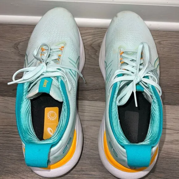 Asics Gel Nimbus 25 Women’s Running Shoes 10.5 Blue Orange