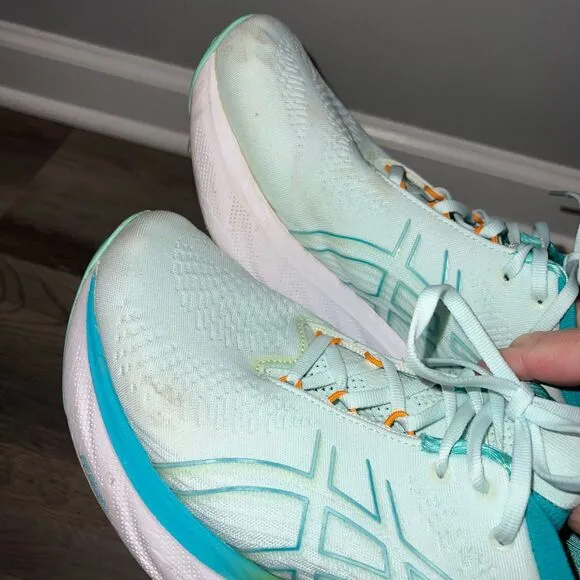 Asics Gel Nimbus 25 Women’s Running Shoes 10.5 Blue Orange