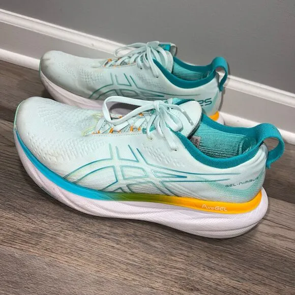 Asics Gel Nimbus 25 Women’s Running Shoes 10.5 Blue Orange