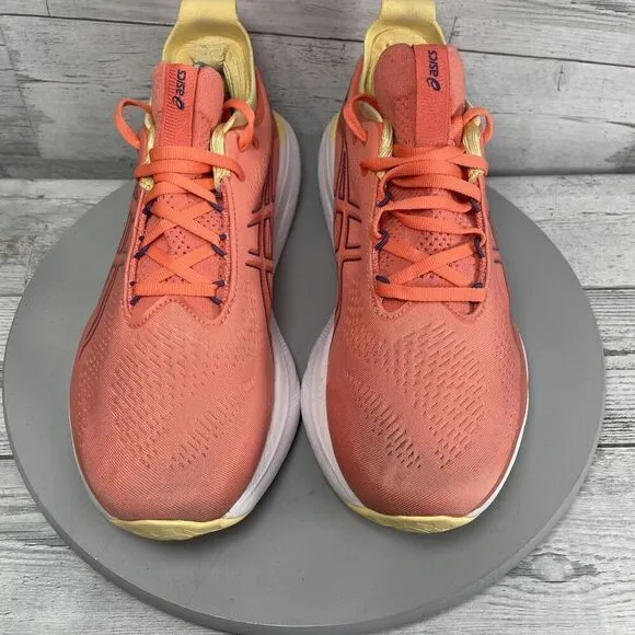 Asics Gel Nimbus 25 Womens running shoes Size 10.5 Orange Pink Athletic