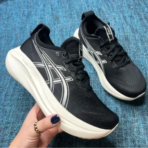 Asics Gel Nimbus 27 Running Shoes in Black Lake Grey