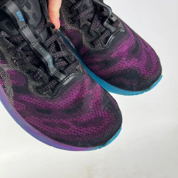 Asics Gel Nimbus Lite 2 women's size 9 black purple teal athletic running shoes
