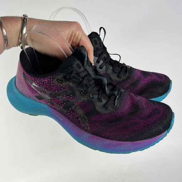 Asics Gel Nimbus Lite 2 women's size 9 black purple teal athletic running shoes