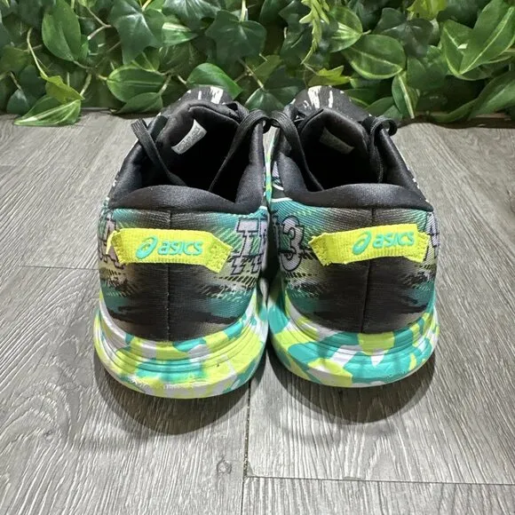 Asics Gel Noosa Tri 13 Running Shoes Womens 9.5 Black Green Athletic Sneaker