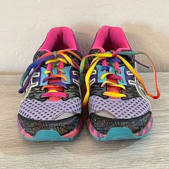 Asics Gel Noosa Tri 8 Shoes Sneakers Sz 6 Colorful Athletic Violet Purple Multi
