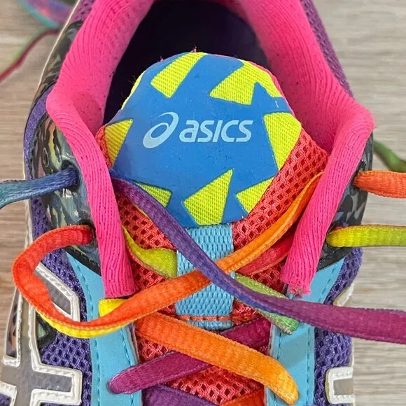 Asics Gel Noosa Tri 8 Shoes Sneakers Sz 6 Colorful Athletic Violet Purple Multi