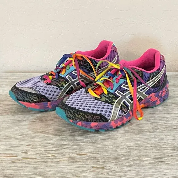 Asics Gel Noosa Tri 8 Shoes Sneakers Sz 6 Colorful Athletic Violet Purple Multi