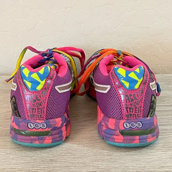 Asics Gel Noosa Tri 8 Shoes Sneakers Sz 6 Colorful Athletic Violet Purple Multi