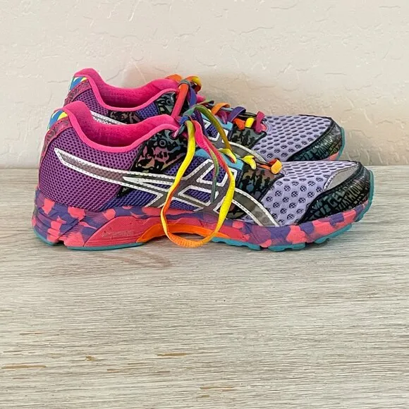 Asics Gel Noosa Tri 8 Shoes Sneakers Sz 6 Colorful Athletic Violet Purple Multi