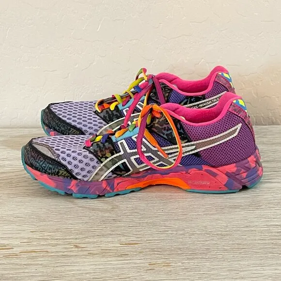 Asics Gel Noosa Tri 8 Shoes Sneakers Sz 6 Colorful Athletic Violet Purple Multi