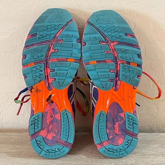 Asics Gel Noosa Tri 8 Shoes Sneakers Sz 6 Colorful Athletic Violet Purple Multi