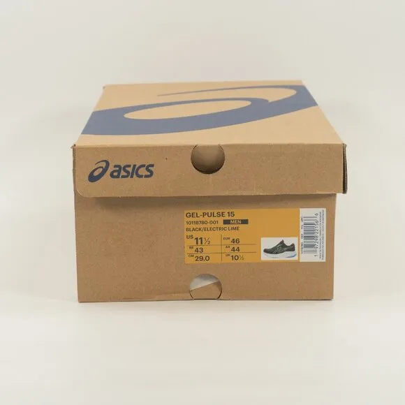 Asics Gel-Pulse 15 'Black Electric Lime' 1011B780-001 size 11.5