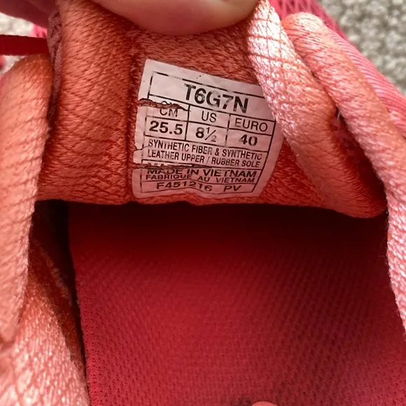 ASICS Gel-Quantum 180 2 T6G7N-2093 Women’s Bright Coral Sneakers Shoes 8.5 EUC