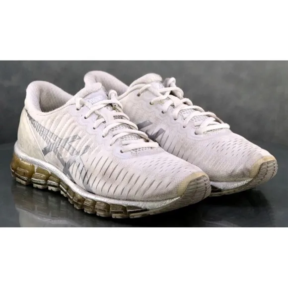 Asics Gel Quantum 360 $125 Women's Knit Running Shoes Size 7 White Silver T556N
