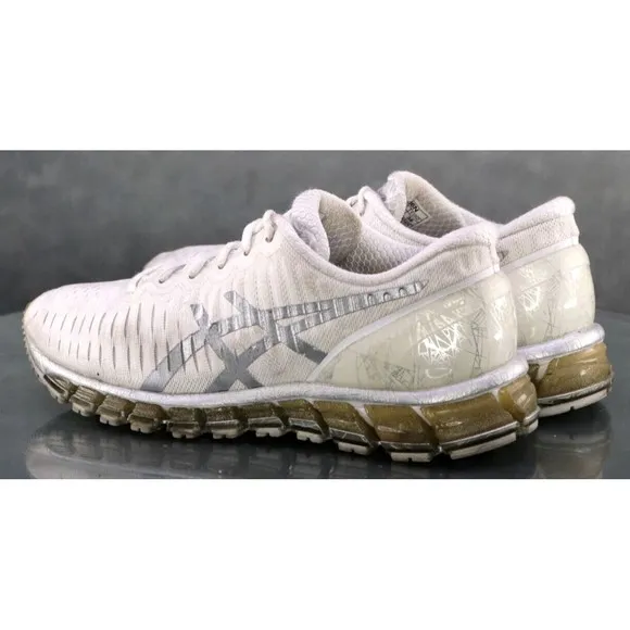 Asics Gel Quantum 360 $125 Women's Knit Running Shoes Size 7 White Silver T556N