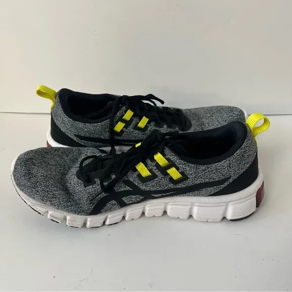 Asics Gel-Quantum 90 Lace-Up Sneakers Tennis Shoes Gray Yellow Black Women's 11
