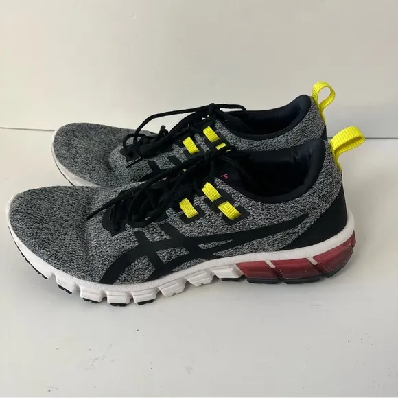 Asics Gel-Quantum 90 Lace-Up Sneakers Tennis Shoes Gray Yellow Black Women's 11
