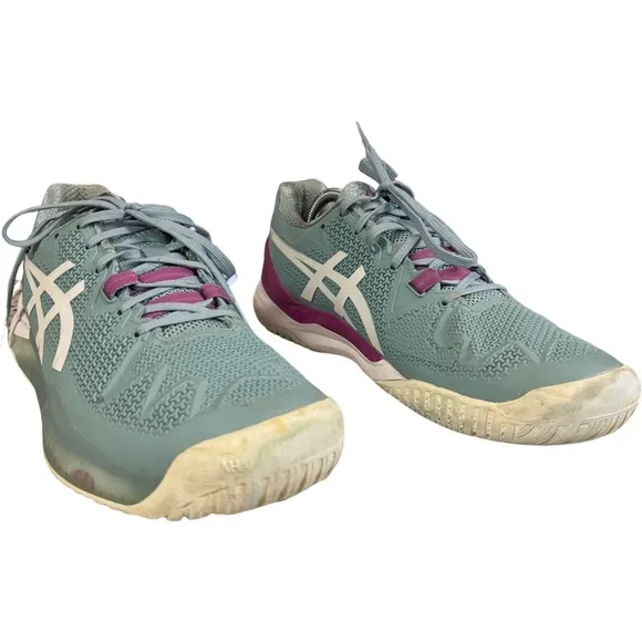ASICS Gel Resolution 8 Pickleball Tennis Court Shoes Smoke Blue Sz 9.5 M