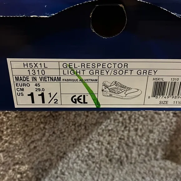 ASICS Gel Respector H5X1L 1310 shoes sneakers new grey Mens size 11.5