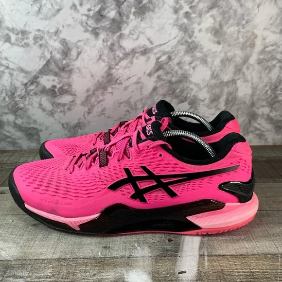 Asics Gel Revolution 9 Clay Court Hot Pink French Open Mens Tennis Shoes