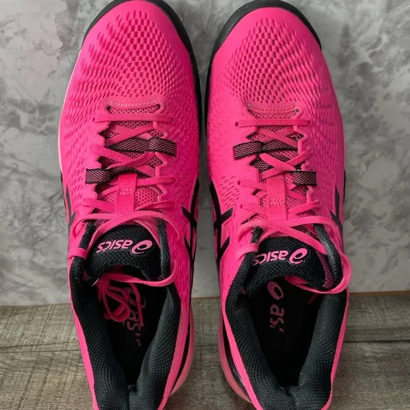 Asics Gel Revolution 9 Clay Court Hot Pink French Open Mens Tennis Shoes