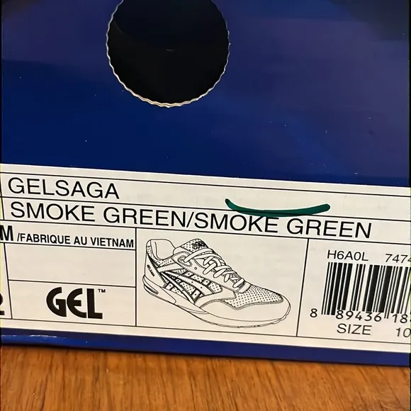 ASICS Gel Saga Easter Pack H6A0L 7474 shoes sneakers Smoke Green Mens Size 10.5
