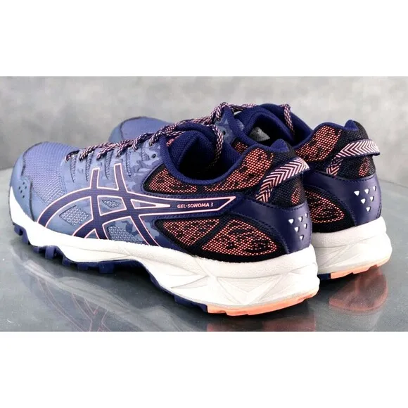 Asics Gel Sonoma 3 Women's Trail Running Shoes Size 9 Blue Coral T774N