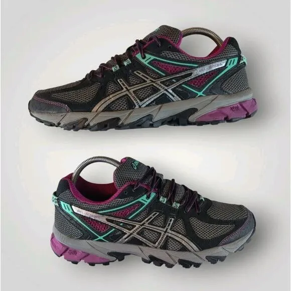 Asics Gel Sonoma Hiking Shoes Women's 9 Gray Purple Trail Running Jogging T774N