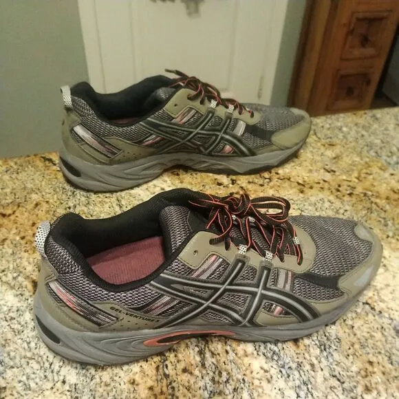 Asics Gel-Venture 5 Men’s Size 14 Grey Olive Running Trail Shoes T5N3N