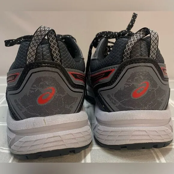 ASICS Gel Venture 7 Men’s Extra Wide 8-1/2 Dk Grey Black Red Sneakers Shoes