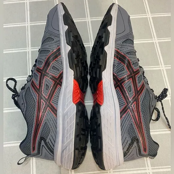 ASICS Gel Venture 7 Men’s Extra Wide 8-1/2 Dk Grey Black Red Sneakers Shoes