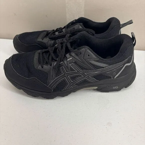 Asics Gel Venture 8 Men's Size 12 Trail Running Shoes 1011B396 Black &amp; Gray Camb