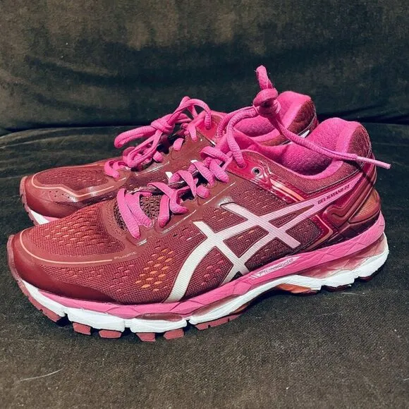 ASICS GEL Kayano 22 Womens Running Shoes Pink Rust Red Size 7 US 38 EUR Medium
