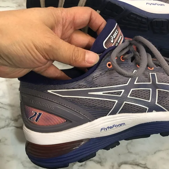 Asics Mens Gel-Nimbus 21 Running Shoes Blue Men's Size 8