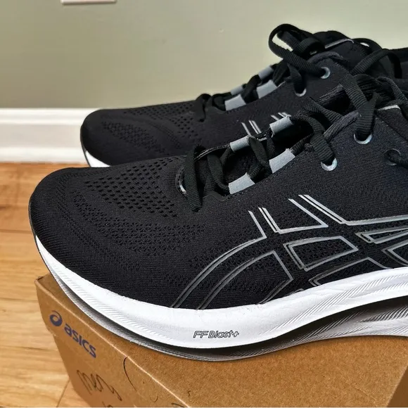 ASICS men’s gel nimbus 26 black white running shoes sneakers size 10