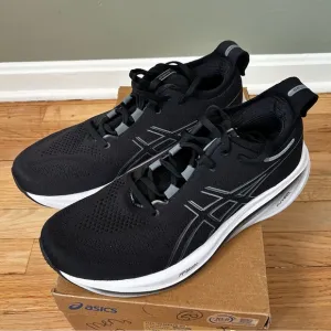 ASICS men’s gel nimbus 26 black white running shoes sneakers size 10