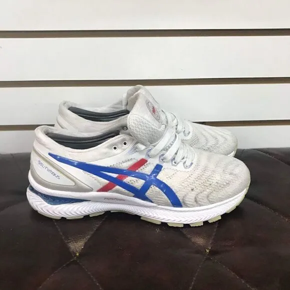 ASICS Mens Gel-Nimbus 22 Flyte Foam Tokyo Shoes Size 7.5 White Blue Red
