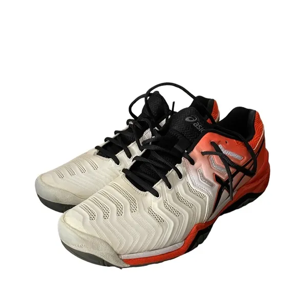 Asics Mens Gel Resolution 7 (E701Y) White Running Shoes Sneakers Size 11