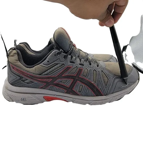 Asics Mens Gel Venture 7 1011A560 Gray Black Running Shoes Size 14