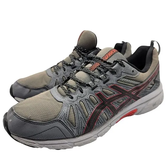 Asics Mens Gel Venture 7 1011A560 Gray Black Running Shoes Size 14